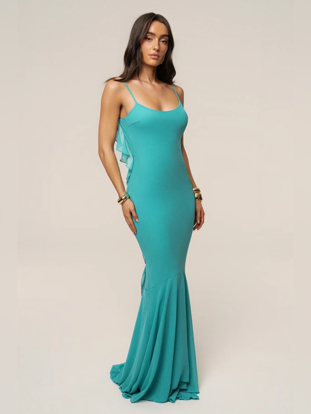 TEAL MIDNIGHT ROMANCE MAXI DRESS
